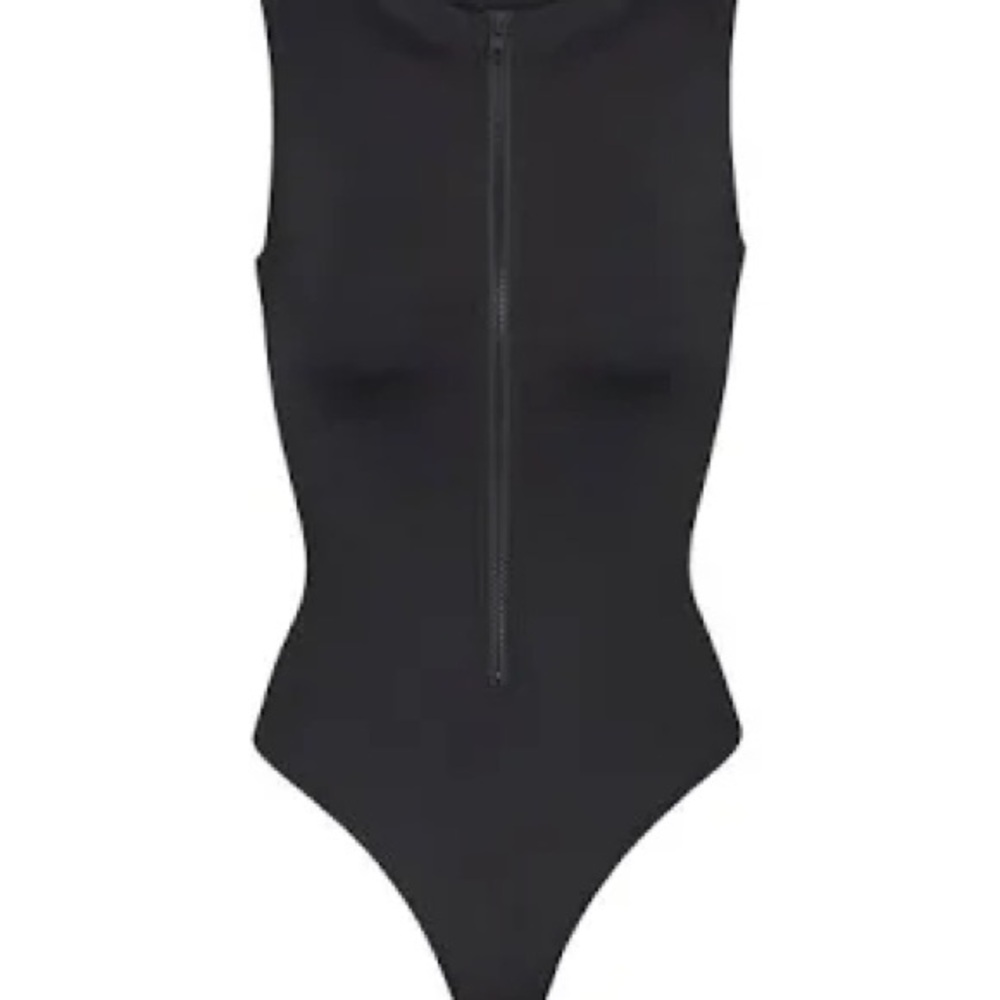 Black Zip-Front Women's Swimsuit